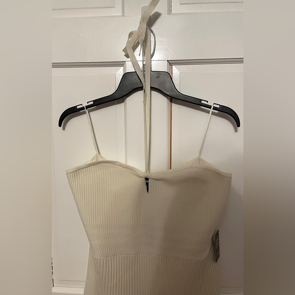 NWT Express Ribbed Halter Midi Dress w/ Fringe - Picture 5 of 9